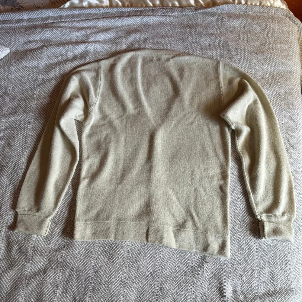 Vintage 80s Christian Dior Monsieur Cardigan Sweater Men Large Cream Made in USA